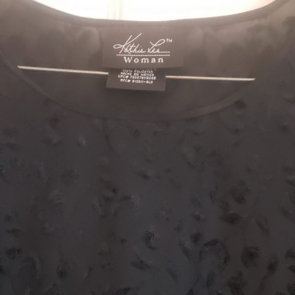 KATHY LEE WOMAN TOP/BLOUSE BLACK 18/20W - Picture 3 of 8
